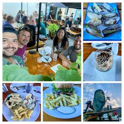 Enjoying our anniversary dinner at the Mussel Pot