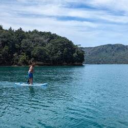 Enjoying the paddleboard