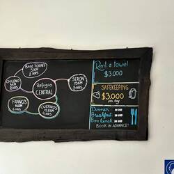 Gehdistanzen vom Camp Central aus - die Angaben sind mit Vorsicht zu geniessen!