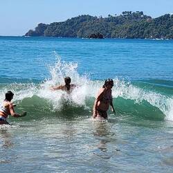 Me, Shaun & Dawn caught off guard by this wave!!