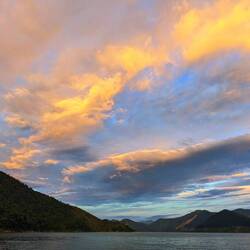 Bright orange sunset