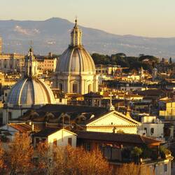 Blick von der Engelsburg auf Rom - nichts trübt den geschlossenen, historischen Gesamteindruck.