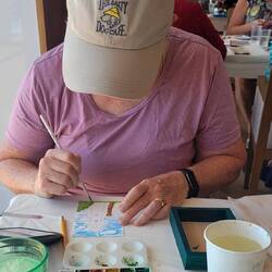 Julie tapping into her inner artiste!