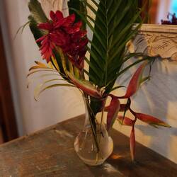 The host had these flower arrangements throughout the home