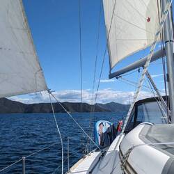 Mainsail and Genoa up and cruising along