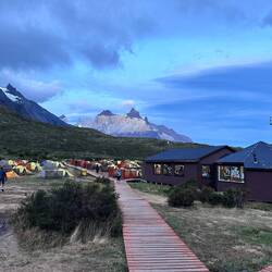 Abendstimmung im Camp Paine Grande