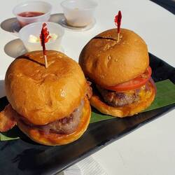 These were listed on the menu as "Brisket Skewers". As you can see, they are sliders. Delicious!