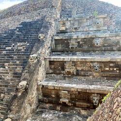 Carvings uncovered by archaeologists on Temple of Quetzalcóatl