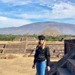 View of both Pyramid of the Sun and Moon from Temple of Quetzalcóatl