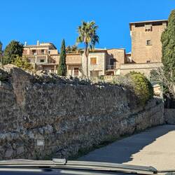 Stone walls and houses and roads