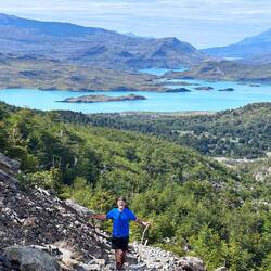 Blick auf den Nordenskjöld See 🥰 und natürlich Papa 😜