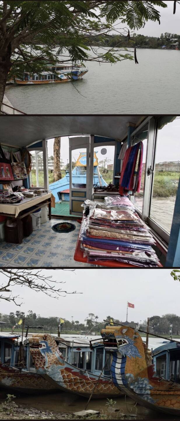 Nach einer kurzen Busfahrt ging's auf's Drachenboot mit Shop, und wir fuhren den Parfumriver entlang