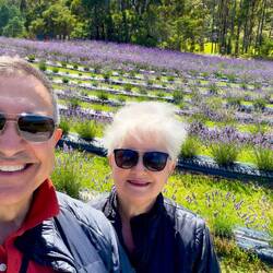 Yes, it was a "bit" windy!!! ... at Port Arthur Lavender — Port Arthur, TAS.
