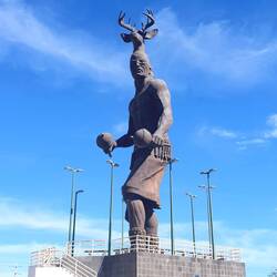 Statue zum Gedenken an die Yaqui. Ein indigenes Volk hier in Sonora.