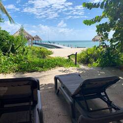 Our beachside lodge on Ambergris Caye