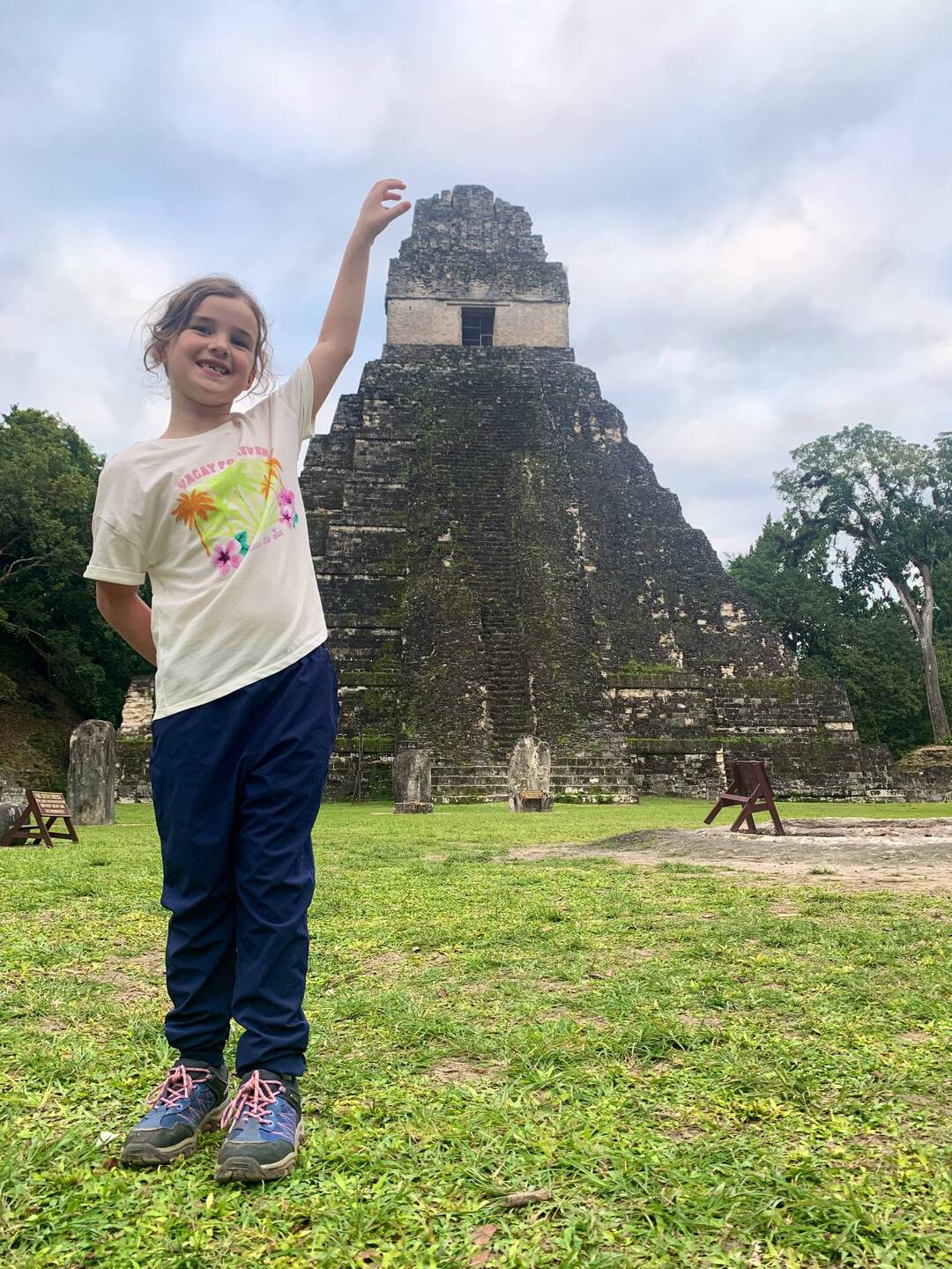 Reaching high for Temple I on the main plaza at Tikal