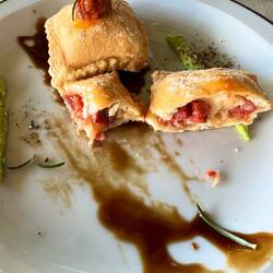 Fried ravioli with sausage at Azul