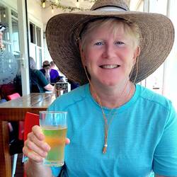 Julie enjoying a cider at CBK