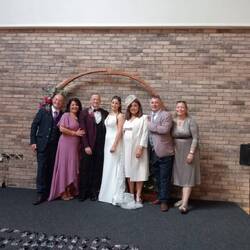 Mary-Ellen and her sisters, brother Jon and partners