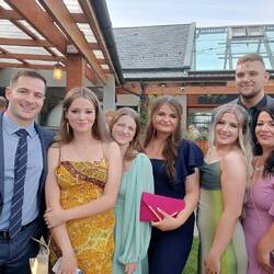 Jon's sister, Shinor in Pink with her children and their partners