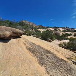 Climbing up the stones