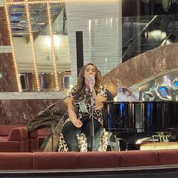 A singer at the piano bar.