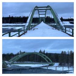 Brücke über den Fluss "Piteälven"