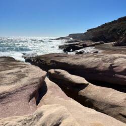 Amazing rock ledges and scary southern ocean