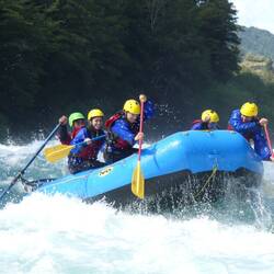 Julia and I giving everything