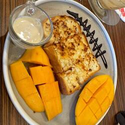 coconut toast with mango