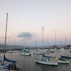 Cool pastel coloured sunset