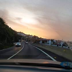 Heimfahrt gegen 19 Uhr: Sahara-Sand in den Wolken