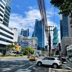 The modern new city center of Panama City
