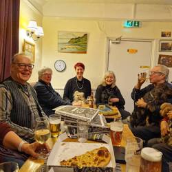 'The dog corner'. Owen kindly looked after Tiger Lilly all evening