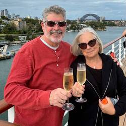 A bit of bubbly as we leave Sydney