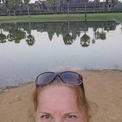 Angkor Wat im Hintergrund