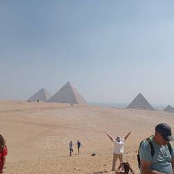 9 pyramids in Giza altogether, highest 147 M.