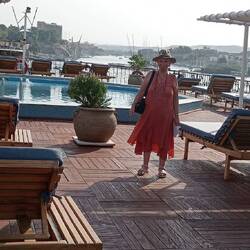 Top of the boat, swimming pool, River Nile, Egypt.