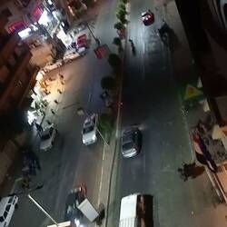 Looking down on the street from our balcony in Cairo