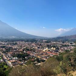 Left to Right: Volcanoes Agua, Fuego (active) and Acatenango