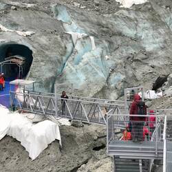 Ice tunnel Leschaux glacier