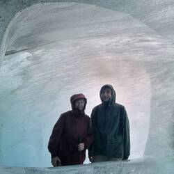 Ice tunnel Leschaux glacier