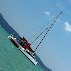 Taking the dinghy to the boat