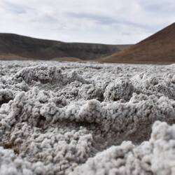 L'eau restante s'est cristallisée, est devenue saline et a généré l'apparition de micro-organismes