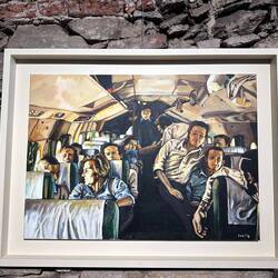 Das ist ein Gemälde vom letzten Foto im Flugzeug vor dem Absturz