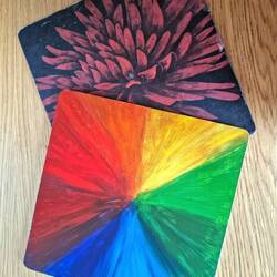 Upcycling placemats to add colour to the inside while the skies are dull and grey outside