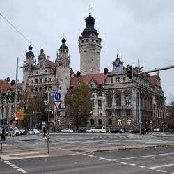 New City Hall (Neues Rathaus) in historical part of Leipzig