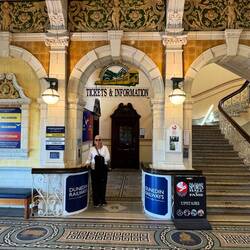 The porcelain in the station is Royal Doulton