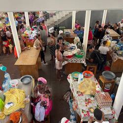 Cafe area in the market