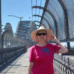 Pat, making sure all is safe for Julie's climb!